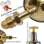 2 Piece Dual Welding Gas Gauges Oxygen (CGA-540) and Acetylene (CGA-510) Regulators Combo（Two-piece suit ）