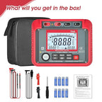 Megohmmeter, 250V-2500V Output Voltage Insulation Tester, 1MΩ-200GΩ Ohm Meter Multimeter, Grounding Tester with 100 Groups of Data Storage