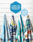 VENTURE 4TH Microfiber Beach Towel: Quick-Dry, Compact, Sand-Free, Absorbent, Sandproof and Lightweight - Perfect for Camping, Beach, and Roadtrips (Ocean Vibe Design | 35x78 inches)