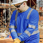 AYKRM Safety T Shirt Reflective High Visibility hi vis Long Sleeve T Shirt (XS-6XL)