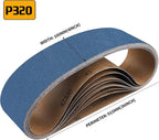 10-Piece 4 x 36 Inch 320 Grit Zirconia Sanding Belts, Heavy Duty Long-lasting Sanding Bands for Belt Sander, Rust Paint Removal, Wood Metal Grinding and Finishing
