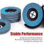EZARC Flap Disc 4 1/2 Inch for Anger Grinder, 10 PCS 60 Grit Zirconia Grinder Sanding Disc, Type 29 Abrasive Grinding Wheel for Stainless Steel, Sheet Metal (7/8 inch Arbor Size)