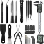 3D Printer Tools Kit, Quality 3D Printing Tool Kit for Model Measuring/Finishing/Deburring/Drilling, 3D Printer Accessories for All FDM/SLA Printers Removing Support, Cutting Filament