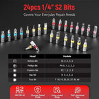 1/4" Socket Set, 39pcs Mini Ratchet Set, Metric Socket Wrench Set with S2 Bits, Small Ratchet & Extension Bar, Compact Mechanic Tool Set for Car, Home & DIY Repairs (39pcs)