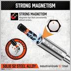 Magnetic Portable Screwdriver Bit Set: 8-in-1 Ratcheting Screw Driver Includes 1/4”Bit Driver Screwdrivers Holder, 7 Screwdriver Bits with Phillips, Slotted, Square, Hex, for Garage & Daily Repair