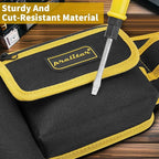 Tool Belt 7 Pockets, Adjustable Tool Belts for Men, Heavy Duty Utility Belt, Waterproof Tool Pouch for Carpenter/Electrician/Construction (Black Yellow)