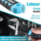 DURATECH 10-Inch Adjustable Wrench, Wide Jaw Opening Plumbing Wrench, CR-V Steel, SAE and Metric Scale Marked, Ergonomic Grip