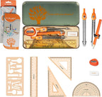 YPLUS Geometry Set for Students, Math Protractor Compass, Box of Protactors Kit for Class Supplies and School Kids Toddler - 11 Pcs