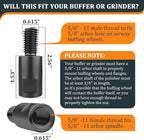 5/8"-11 Angle Grinder Extension Shaft Connecting Rod 2" Airway Buff Extender Durable Aluminum Extension Shaft for Power Angle Grinder and Buffing Wheel Polishing Kit Accessories - Black