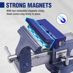 WORKPRO 6" Magnetic Vise Jaw Pads, TPU Soft Grips with Dual-Sided V-Groove & Flat Design, Ideal for Drill Press, Bench Clamp, Metalworking and Woodworking