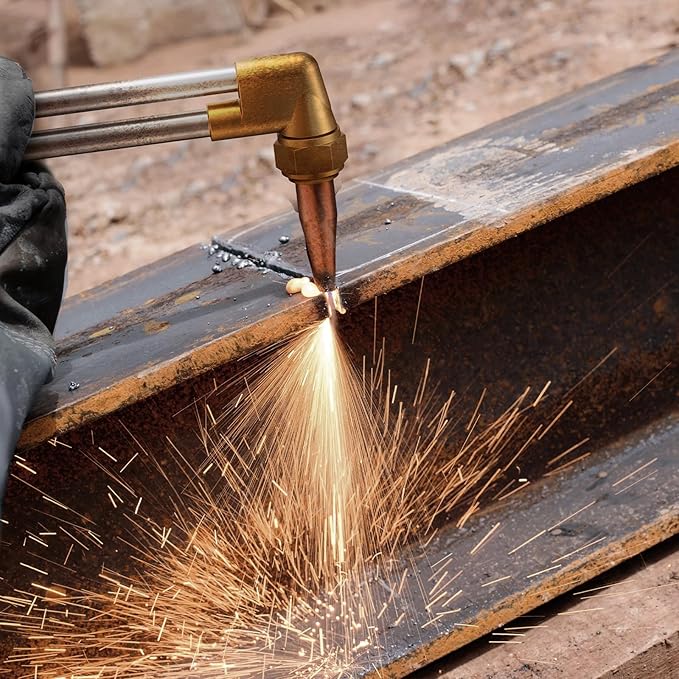 ARCCAPTAIN Oxy Acetylene Cutting Torch, Medium Duty CA1350 Cutting Welding Torch with Check Valve, Cutting Tip 1-3-101, Suitable for Automobile Repair and Metal Cutting