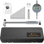 Neoteck Bore Gauge Set Digital Indicator Dial Bore Gauge (2-6"/0.0005") Measurement with Self-Centering Dial, Carbide Anvils,and Insulated Grips for Deep Engine Cylinder Measurement-Silver