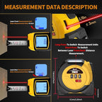 Laser Tape Measure 3 in 1 Laser Rangefinder Tape Measure 135ft Laser Measuring Tape & 16ft Tape Measure for Pythagorean, Area, Volum, Multi-Unit Conversion (Ft/Ft+in/in)