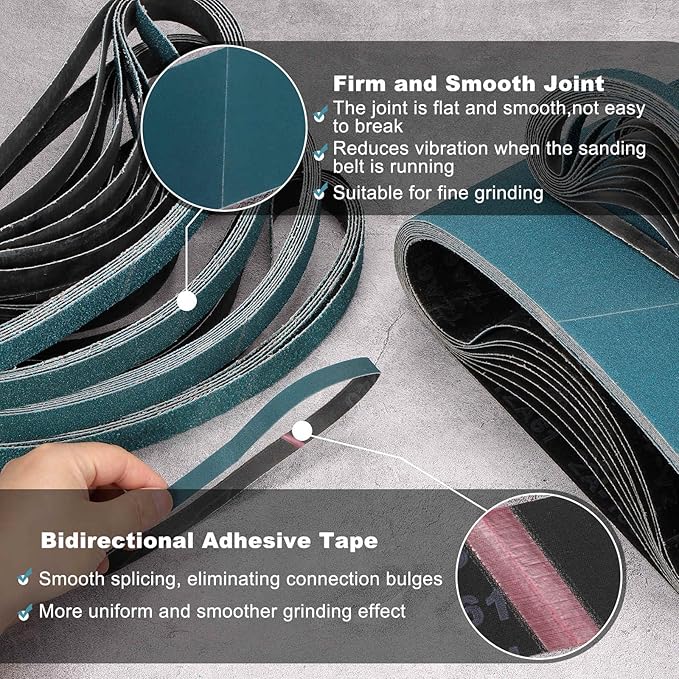 HARFINGTON 3/4 x 18 Inch Sanding Belts, 10 Pcs 60 Grit Zirconia Abrasive Belt Sander File Belt for Woodworking, Metal Polishing, Knife Sharpener