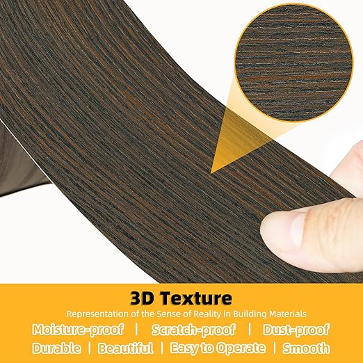 GSCIT Club Brown Walnut Wallpaper, 15.7 inch X 25ft Self Adhesive Wood Grain Repair Tape Patch for Tables, Chairs, Baseboards, Doors, Windows, Floors, Handicraft DIY.