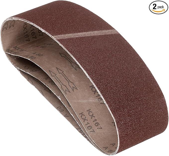 2Pcs Sanding Belts 6 x 48 Inch 80 Grit Aluminum Oxide Abrasive Sandpaper for Belt Sander Metal Grinding Wood Working Weld Rust Removal
