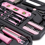 Amazon Basics Household Tool Kit With Storage Case, 142 Piece, Pink, 13.39 x 9.25 x 2.95 inch