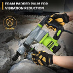 JUMPHIGH Work Gloves for Men, Heavy Ducty TPR Protector Impact Gloves, Anti Vibration, Abrasion Resistance, Flex Grip, Touch Screen (M)