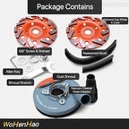 Dust Shroud for Angle Grinder 4.5-5 inch + 2 PCS Diamond Grinding Cup Wheel 5 inch + Replacement Brush, Universal Surface Grinding Shroud Kit for Various Surfaces