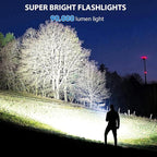 Rechargeable LED Flashlight High Lumens - 99,000 Lumens Super Bright Flash Light with 5 Modes, Waterproof Powerful Linterna Multifunctional Flashlights for Camping