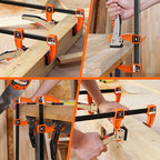 Jorgensen 12-inch Bar Clamp Set, Bar Clamp for Woodworking, Quick Release Gear Clamp with 600 lbs Load Limit - 2 Pack