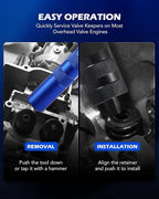 Orion Motor Tech Valve Spring Compressor Tool Kit, Valve Keeper Remover Installer Set with Valve Lapping Tools, Overhead Engine Valve Adjustment Tools for Valve Retainer Stem Seal Removal Installation