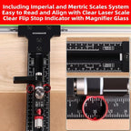 Track Saw Parallel Guide System with Mirco Adjustable Flip Stop and Zero Calibration for Woodworking Repeatable Rip Cuts for Track Saw Guide Rail Compatible with Festool,Makita,Milwaukee