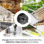 2-7/8 Inch Hole Saw with 3/8" Triangle Shank Quick Change Arbor, JTemgle Bi-Metal Hole Saw Heavy Duty Hole Cutting Tool for Cornhole Boards, Recessed Lights, Wood, Plastic, Drywall & Soft Metal