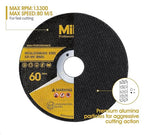 60 PCS Cut Off Wheels Angle Grinder Cutting Disc 4-1/2" x .045" x 7/8" Ultra Thin Cut Off Wheel for Metal