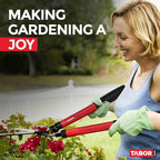TABOR TOOLS B620A Hedge Shears with Wavy Blade for Trimming Borders, Boxwood, and Bushes, Manual Hedge Clippers with Comfort Grip Handles.