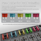 DaierTek Relay Box 12V 10 Way Relay Block and 10 Way ATC/ATO Blade Fuse Panel Pre-Wired Dustproof Fuse Relay Box for Automotive Car Marine Boat
