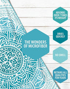 VENTURE 4TH Microfiber Beach Towel: Quick-Dry, Compact, Sand-Free, Absorbent, Sandproof and Lightweight - Perfect for Camping, Beach, and Roadtrips (Ocean Mandala Design | 35x78 inches)