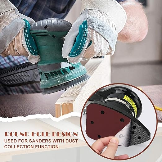 1000 Grit Mouse Sander Sandpaper, Jamiikury 5 Hole Detail Sander Sandpaper Palm Sander Paper Mouse Sanding Pads Hook and Loop Sanding Sheets - Pack of 20