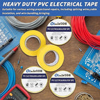 100 Rolls Yellow Electrical Tape Bulk 3/4 Inch x 66ft, Waterproof Vinyl Electric Tape High Temp Insulation Tape for Electrical Protection Home Outdoor Electric Insulating Wire Wrapping