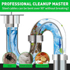 BACOENG 50Ft Drain Auger, Heavy Duty Plumbing Snake with Drill Adapter, Use Manually or Powered for Drain Clog, Shower Sink, Comes with Gloves and Bag (Green)