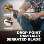 EDC Pocket Knife - Compact Every Day Carry Tactical Pocket Knife - 2.9" 8Cr13MoV Drop Point Partially Serrated Blade - Lightweight 3.2oz - Folding Knife