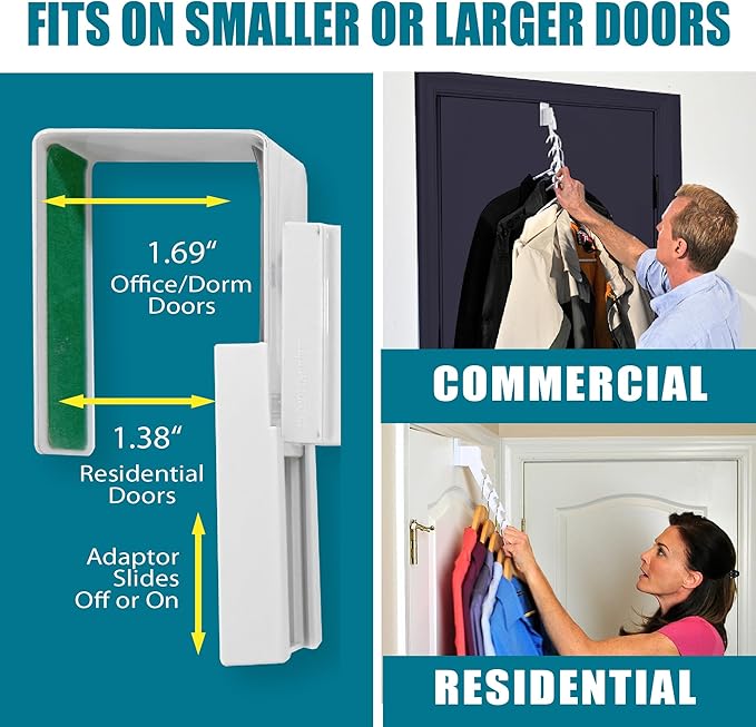 Wonder Hanger Over The Door 3-Pack Organizer for Clothes Hangers, Space-Saving Cascading Hanger Hooks, White