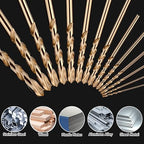 5/32" (10pcs) Cobalt Drill Bit Set, M35 High Speed Steel Jobber Length Drill Bit Kit for Hardened Metal, Stainless Steel, Cast Iron, Wood and Plastic, with Index Storage Case