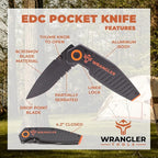EDC Pocket Knife - Compact Every Day Carry Tactical Pocket Knife - 2.9" 8Cr13MoV Drop Point Partially Serrated Blade - Lightweight 3.2oz - Folding Knife