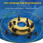 NINDEJIN Laptop Computer Screw Kit, M2 M2.5 M3 Countersunk Flat Head Phillips Mini Screws Set, Replacement Part Electronic Repair Accessories