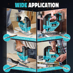 Jigsaw Compatible With Makita 18V Battery, Cordless jig saw tool Brushless Motor, 0°- 45° Bevel Cuts, LED Light with 3 Position Orbital Setting for Straight/Curve/Bevel/Circle Cutting (NO Battery)