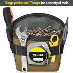Tool Pouch Nails Screws Bag with Belt Clip (XL, Khaki)