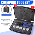 Crimping Tool Set 6PCS - Ratchet Wire Crimping Tool for Heat Shrink,Insulated Nylon,Non-Insulated,wire ferrules,Open Barrel Terminals,Solar Connectors - Crimper with 6 Interchangeable Die