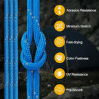 Reflective Paracord Rope 850Ib, 50/100/200/500/1000ft 4MM 11 Strand para Cords Lanyard Utility Parachute Cord for Tent Camping Hiking Survival Tactical Clothesline DIY Projects (Blue, 200FT)