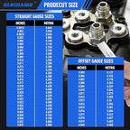 2PS Stainless Steel Feeler Gauge Set, 32 Blades Feeler Gauge & 16 Blades Offset Thickness Gauge with Standard SAE/Metric Angled & Straight Gap Tools for Valves, Spark Plugs | Laser-Etched