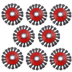 8 Pack 4 Inch Wire Wheels for Angle Grinder, Wire Wheel Brush for 4 1/2 Angle Grinder, Twist Knotted Carbon Steel Wire Wheel with 5/8" Thread Arbor for Removing Rust