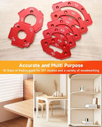 TANYO 7pcs Router Corner Radius Template Router Radius Jig, Aluminum Alloy 3 in 1 Radius Jig Router Templates, R10 R15 R20 R25 R30 R35 R40 R50 R60 T10 T20 T30 T35 T40 T50 T60 Use with Router Table