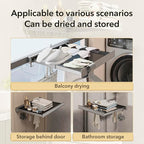 Wall Mounted Drying Rack with Net - Laundry Drying Rack for Shoes, Socks, Underwear - Folding, Retractable, Collapsible