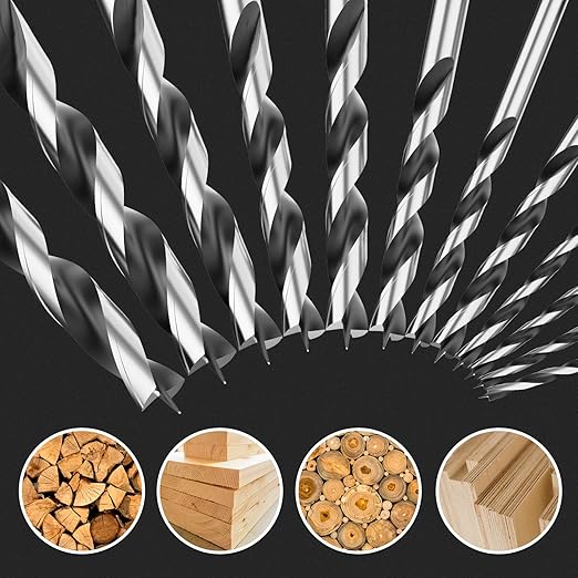 3MM Metric Brad Point Wood Drill Bit Set, 16Pcs Drill Bit Set with Double Flutes Design for Carpenter Woodworking and All Types of Wood