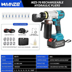 Electric Hydraulic Cable Lug Crimping Tool 6 Ton Hydraulic Electrical Wire Terminal Cable Lugs Crimper Rechargeable Crimping Tool Kits with 8 Dies, 12 AWG to 2/0 AWG